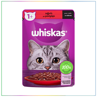 Whiskas Pouch Gravy Soslu Sığır Etli Yaş Kedi Maması 85 Gr