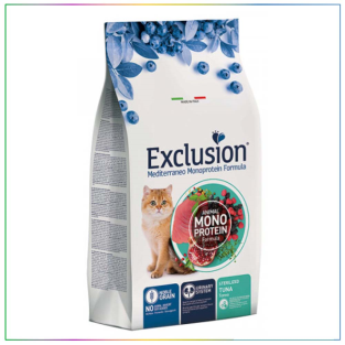 Exclusion Monoprotein Ton Balıklı ve Narlı Düşük Tahıllı Kısırlaştırılmış Kedi Maması 1,5kg