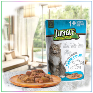 Jungle Pouch Somonlu Jel İçinde Yetişkin Kedi Yaş Maması 100 gram