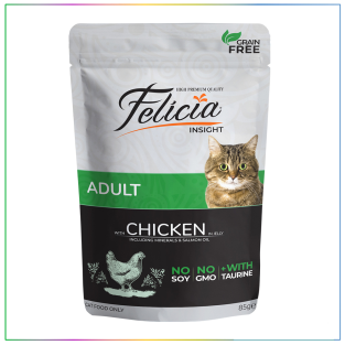 Felicia Tahılsız Yetişkin Tavuklu Yaş Kedi Maması 85 gram