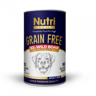 Nutri Canin Hipoalerjenik Yaban Domuzlu Tahılsız Şekersiz Yetişkin Köpek Konservesi 400gr