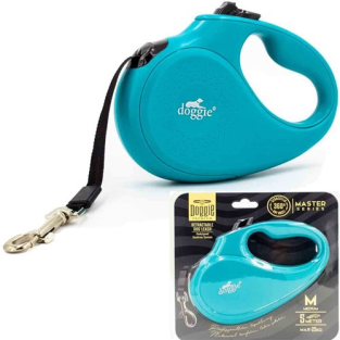 Doggie Otomatik Köpek Tasması Master L 50 kg 5 mt Mavi Large