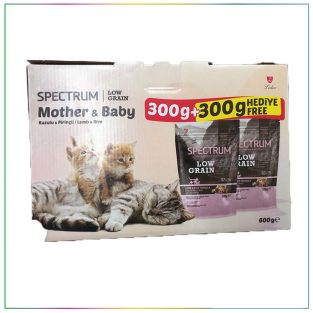 Spectrum Low Grain Mother & Baby Kuzu Etli ve Pirinçli Kedi Maması 300 Gr + 300 Gr (2'li Kutu)
