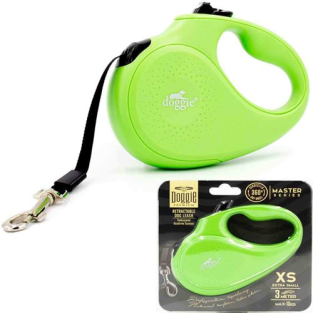 Doggie Master Serisi Otomatik Uzatma Tasması S-15kg-5mt - Green Small