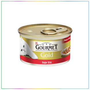 Gourmet Gold Parça Etli ve Soslu Sığır Etli Kedi Konservesi 85 Gr