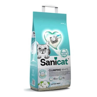 Sanicat Clumping White Koton Ferahlığı Kedi Kumu 10L