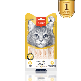 Wanpy Tavuklu & Ciğerli 7+ Yaş Kedi Krema Ödülü 5×14 g