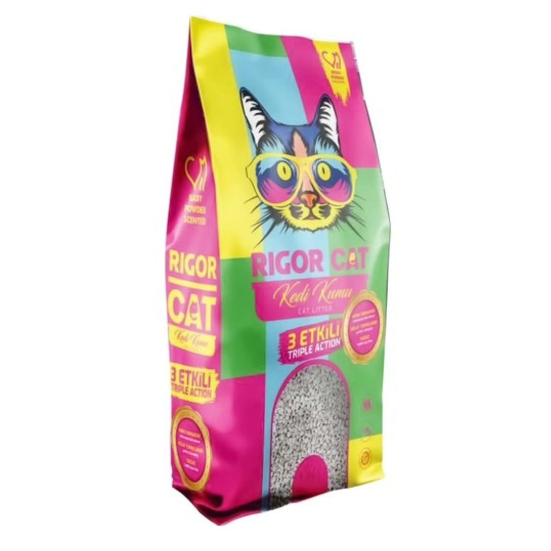 Lyra Power Ultra Excellent Katzenstreu, 15 Liter – Mit Babypuderduft, Klumpend, 350% Saugkraft, Aus Bentonit